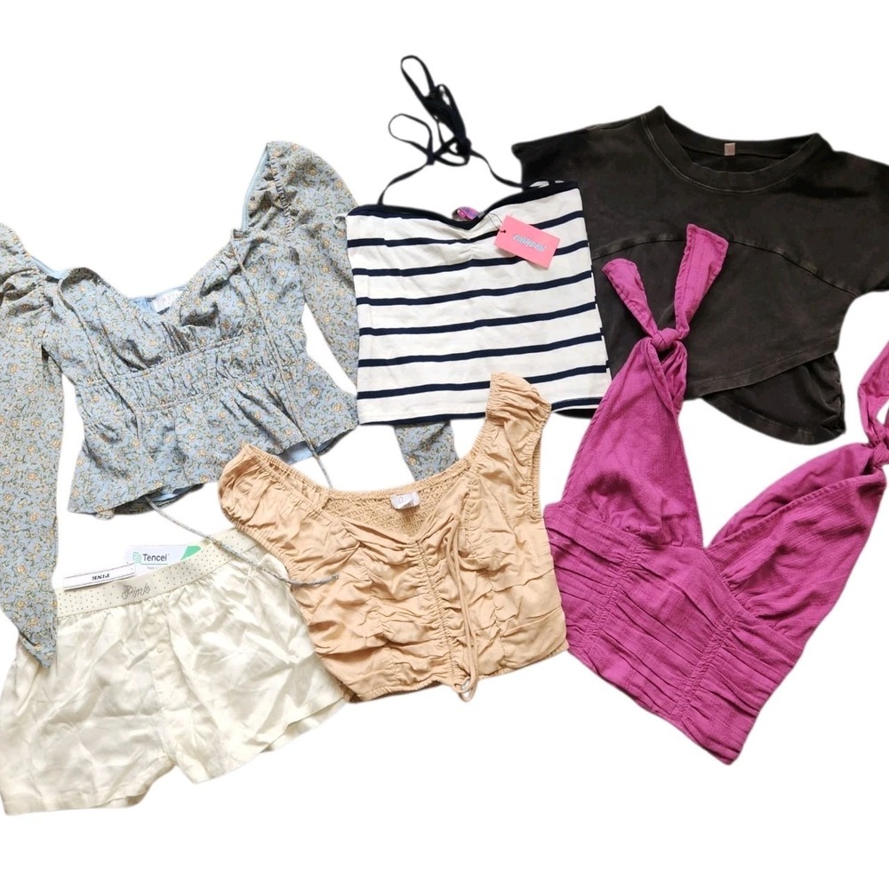 Lot of 6 Mixed Tops Shorts Size S Free‎ People Victoria's Secret Edikted
